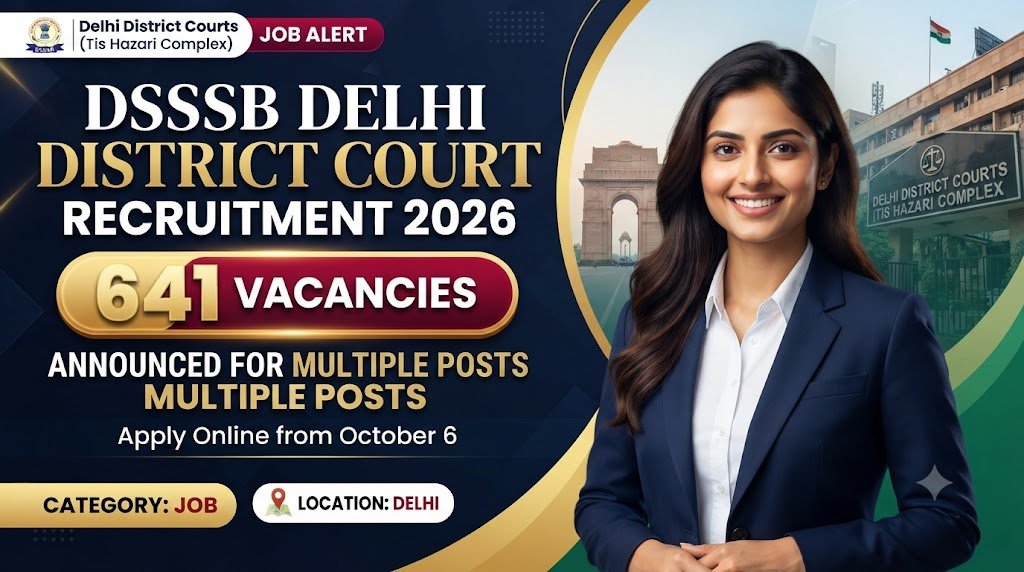 DSSSB Delhi District Court Recruitment 2026: 641 Vacancies Announced for Multiple Posts, Apply Online from October 6
