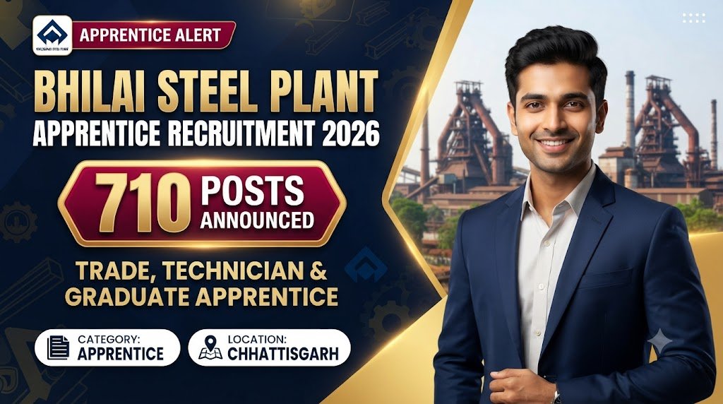 Bhilai Steel Plant Apprentice Recruitment 2026: 710 Trade, Technician & Graduate Apprentice Posts Announced