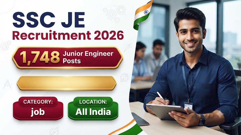 SSC JE Recruitment 2026: Notification Released for 1,748 Junior Engineer Posts, Apply Online from September 2