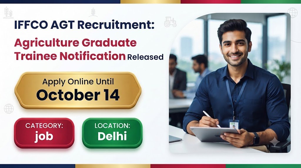 IFFCO AGT Recruitment 2026: Agriculture Graduate Trainee Notification Released, Apply Online Until October 14