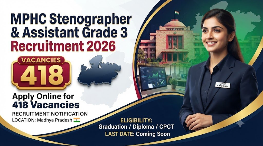 MPHC Stenographer & Assistant Grade 3 Recruitment 2026: Apply Online for 418 Vacancies
