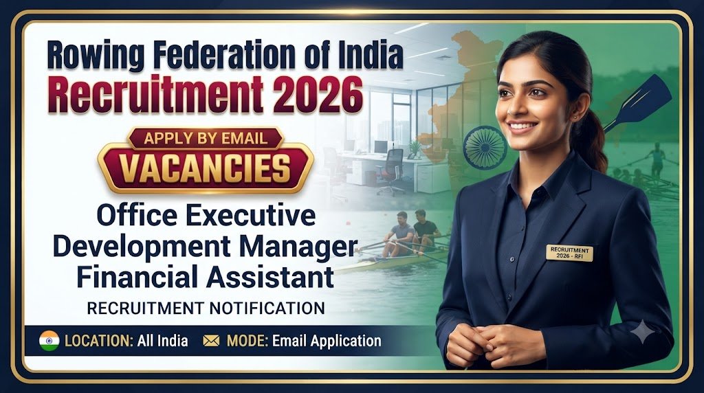 Rowing Federation of India Recruitment 2026: Apply by Email for Office Executive, Development Manager & Financial Assistant Posts
