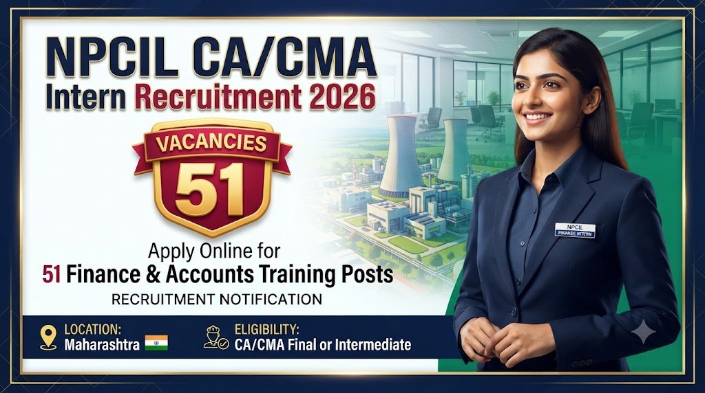 NPCIL CA/CMA Intern Recruitment 2026: Apply Online for 51 Finance & Accounts Training Posts