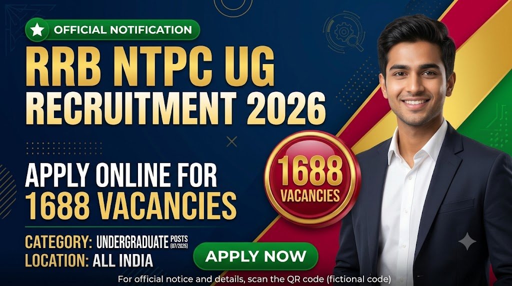 RRB NTPC UG Recruitment 2026: Apply Online for 1688 Vacancies Under CEN 07/2026