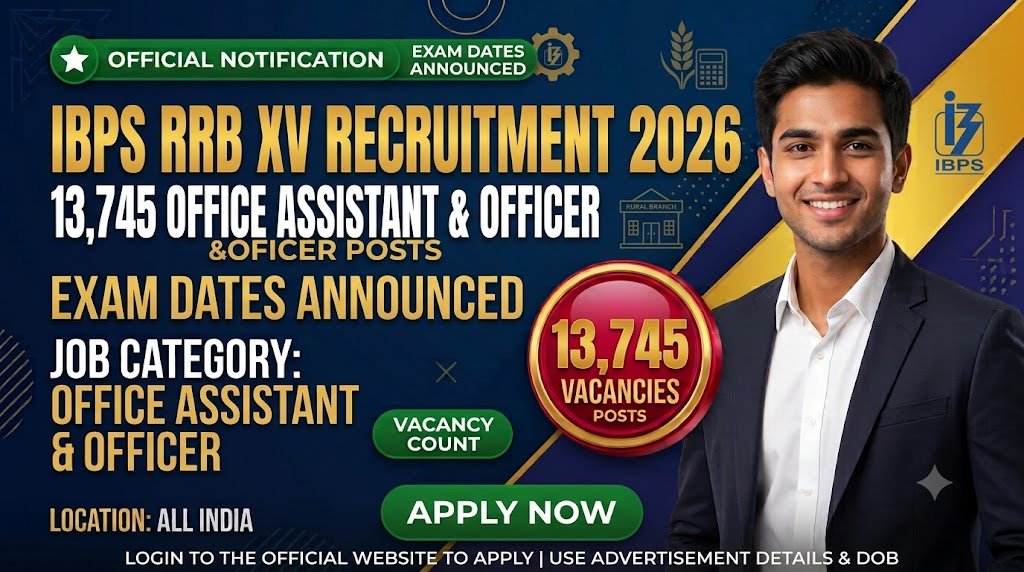 IBPS RRB XV Recruitment 2026: Apply Online for 13,745 Office Assistant & Officer Posts