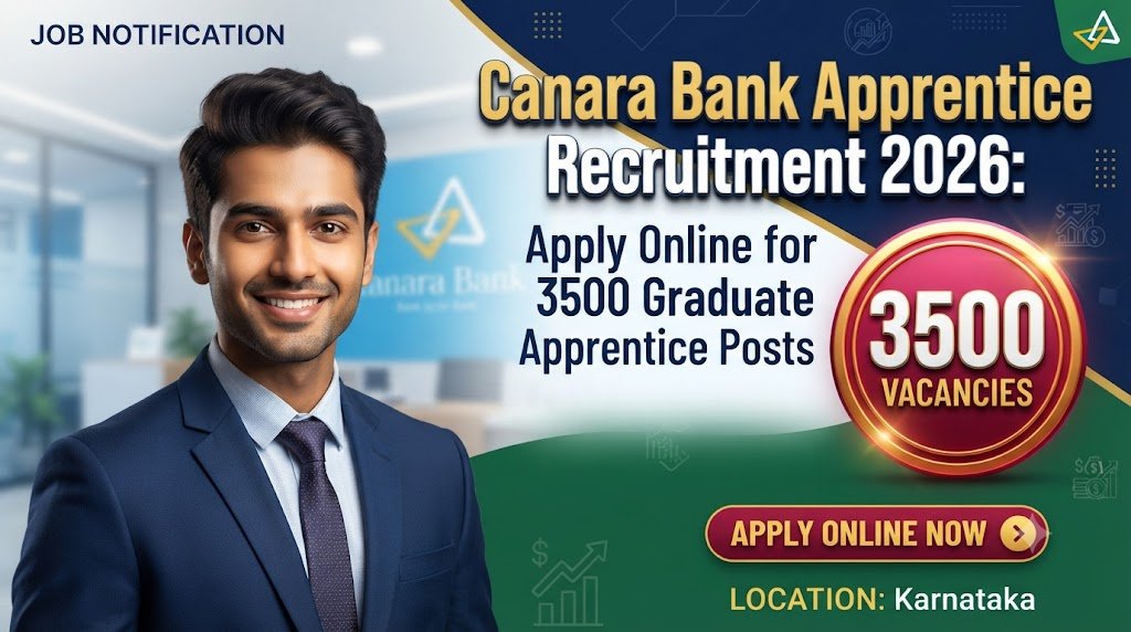 Canara Bank Apprentice Recruitment 2026: Apply Online for 3500 Graduate Apprentice Posts