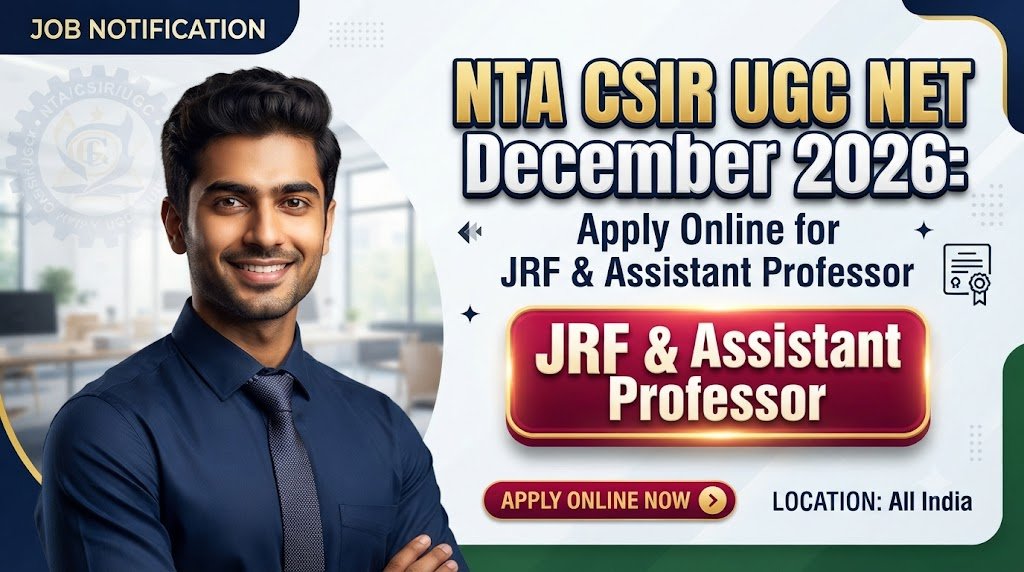 NTA CSIR UGC NET December 2026: Apply Online for JRF & Assistant Professor