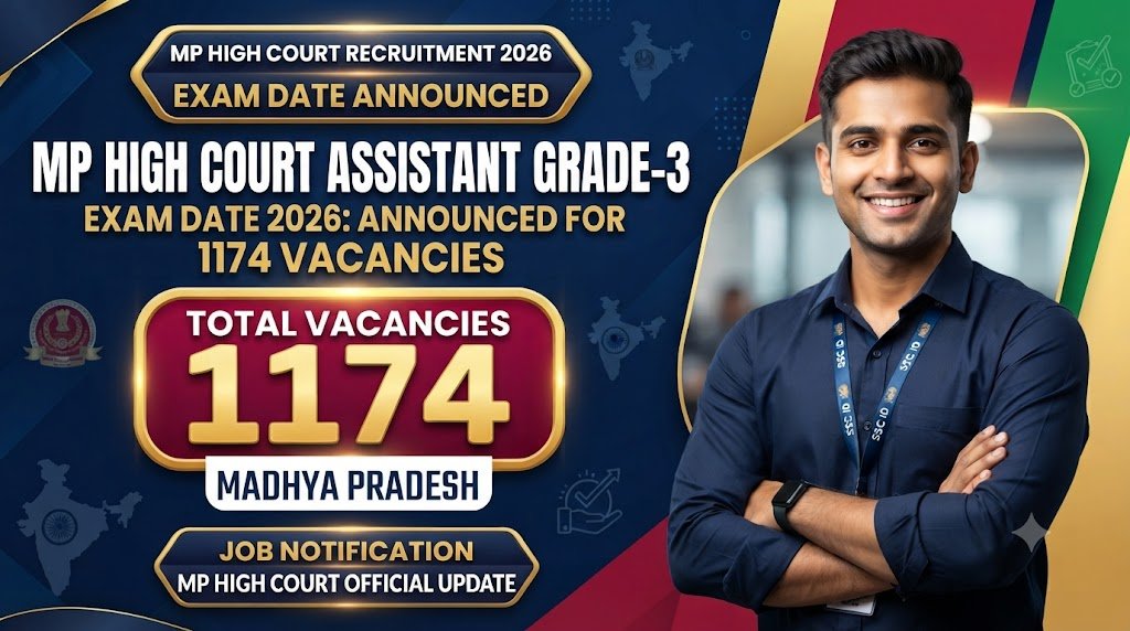 MP High Court Assistant Grade-3 Recruitment 2026: Exam Date Announced for 1174 Vacancies