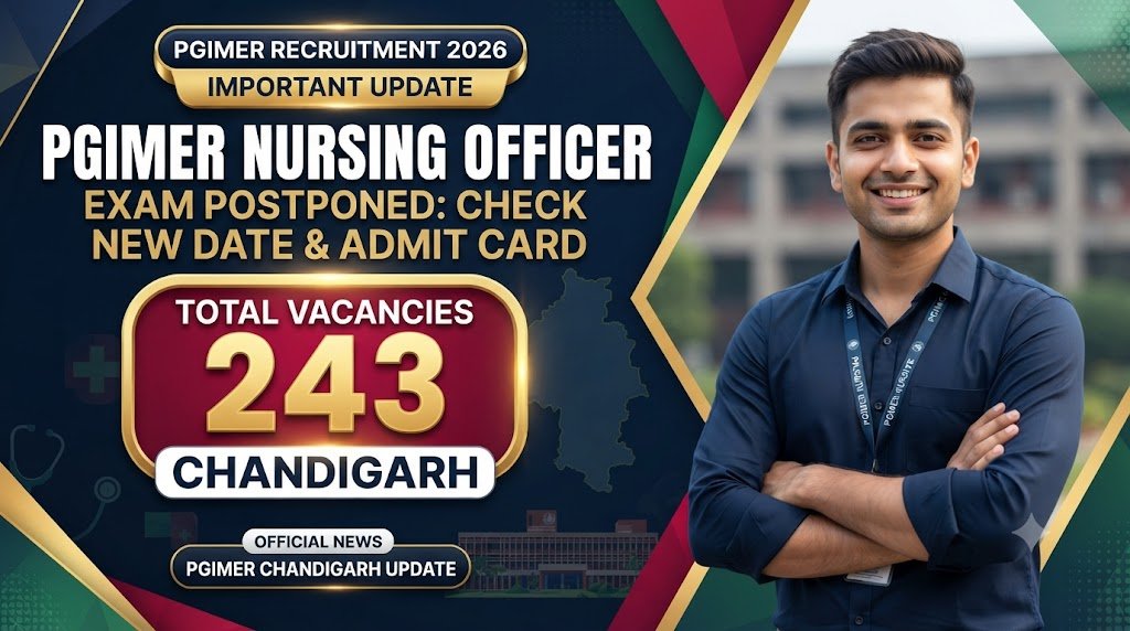 PGIMER Nursing Officer Recruitment 2026 Exam Postponed: Check New Date & Admit Card