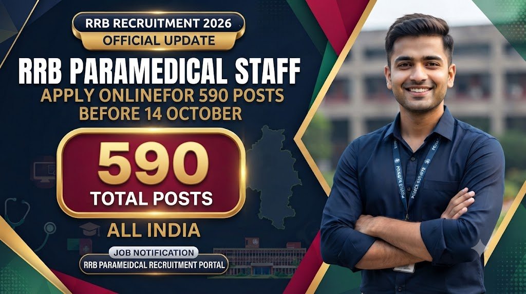 RRB Paramedical Staff Recruitment 2026: Apply Online for 590 Posts Before 14 October