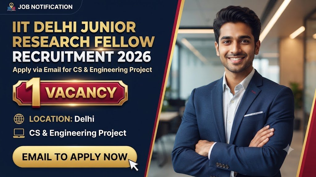 IIT Delhi Junior Research Fellow Recruitment 2026: Apply via Email for CS & Engineering Project