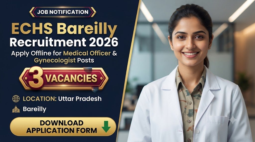 ECHS Bareilly Recruitment 2026: Apply Offline for Medical Officer & Gynecologist Posts