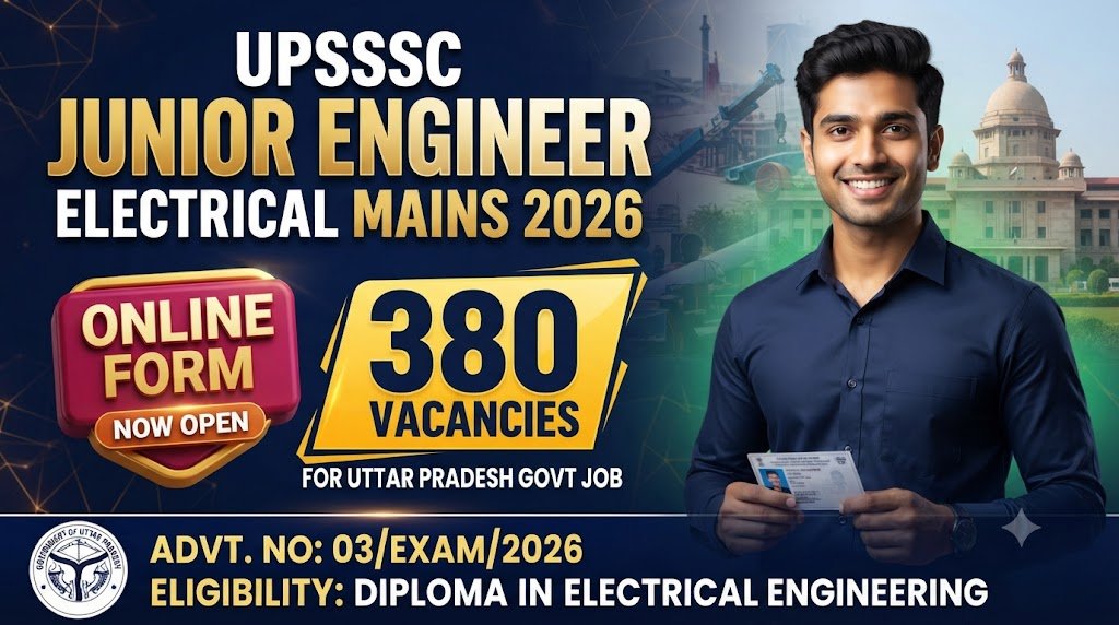 UPSSSC Junior Engineer Electrical Mains 2026 Online Form for 380 Vacancies