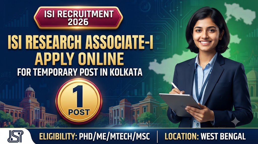 ISI Research Associate-I Recruitment 2026: Apply Online for Temporary Post in Kolkata