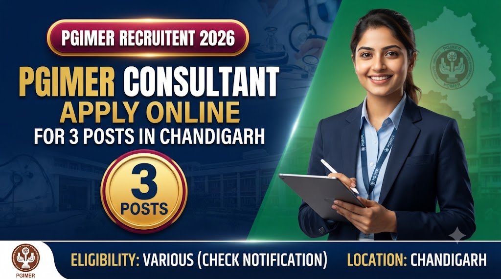 PGIMER Consultant Recruitment 2026: Apply Online for 3 Posts in Chandigarh