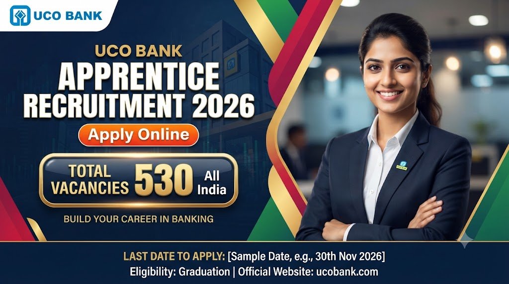 UCO Bank Apprentice Recruitment 2026: Apply Online for 530 Vacancies