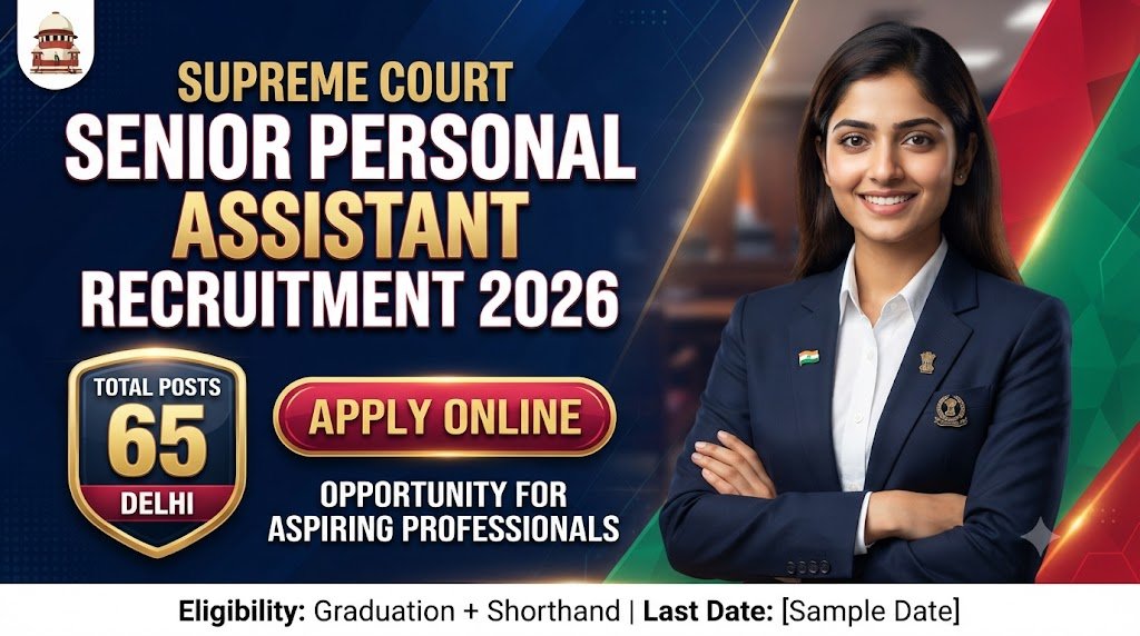 Supreme Court Senior Personal Assistant Recruitment 2026: 65 Posts, Apply Online
