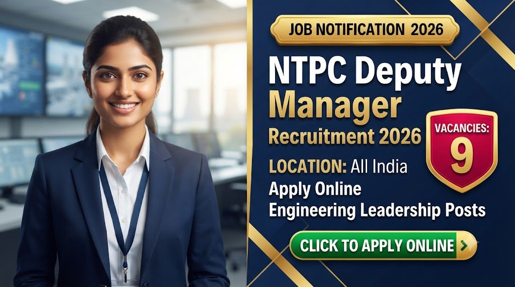 NTPC Deputy Manager Recruitment 2026: Apply Online for 9 Engineering Leadership Posts