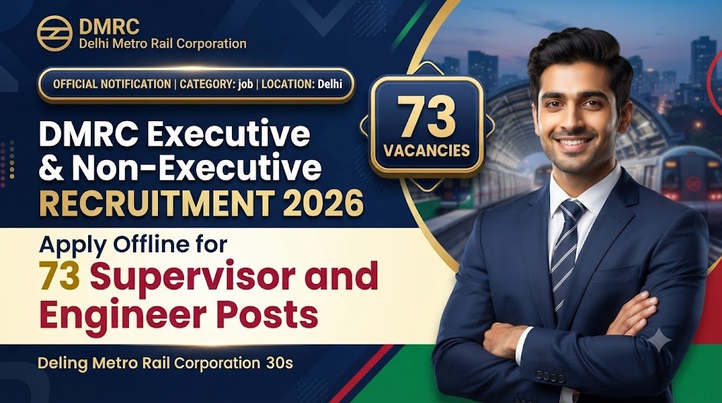 DMRC Executive and Non-Executive Recruitment 2026: Apply Offline for 73 Supervisor and Engineer Posts