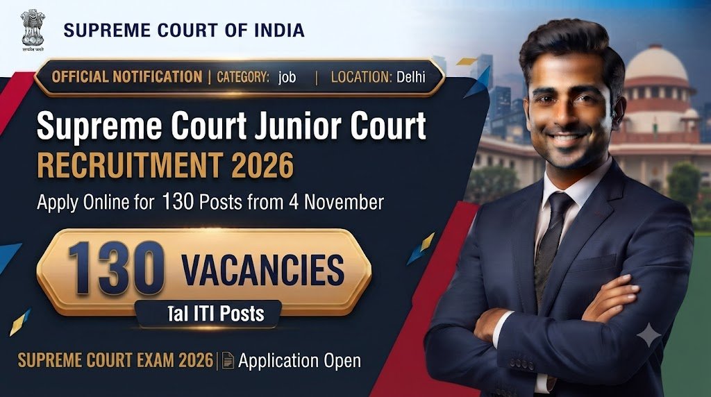 Supreme Court Junior Court Attendant Recruitment 2026: Apply Online for 130 Posts from 4 November