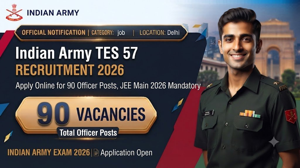 Indian Army TES 57 Recruitment 2026: Apply Online for 90 Officer Posts, JEE Main 2026 Mandatory