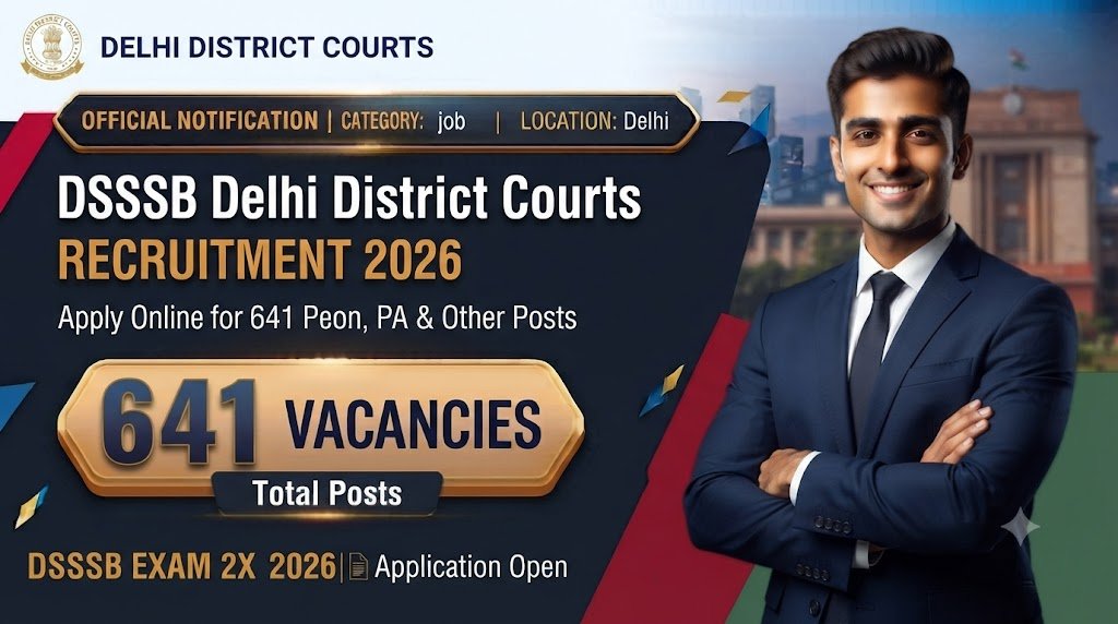 DSSSB Delhi District Courts Recruitment 2026: Apply Online for 641 Peon, PA & Other Posts