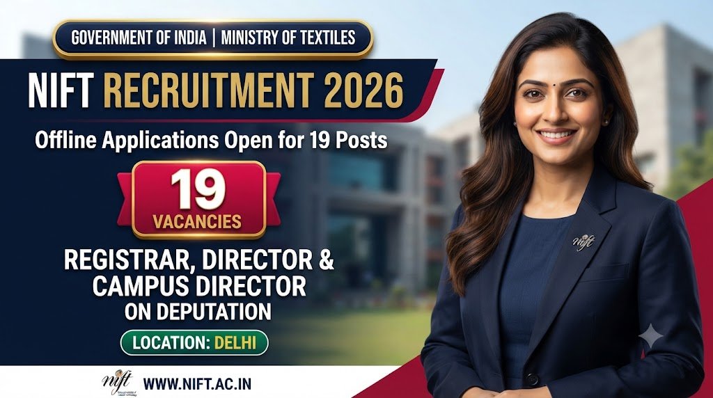 NIFT Recruitment 2026: Offline Applications Open for 19 Registrar, Director & Campus Director Posts on Deputation