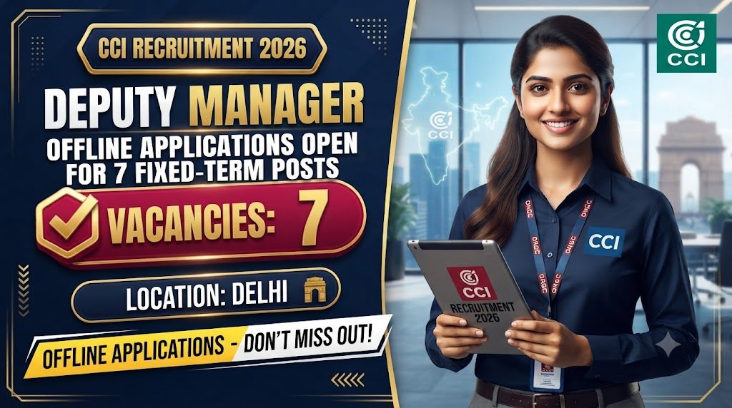 CCI Deputy Manager Recruitment 2026: Offline Applications Open for 7 Fixed-Term Posts