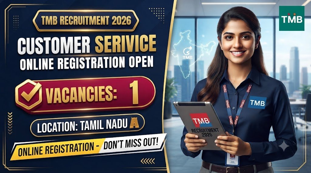 TMB Customer Service Executive Recruitment 2026: Online Registration Open for 1 Post