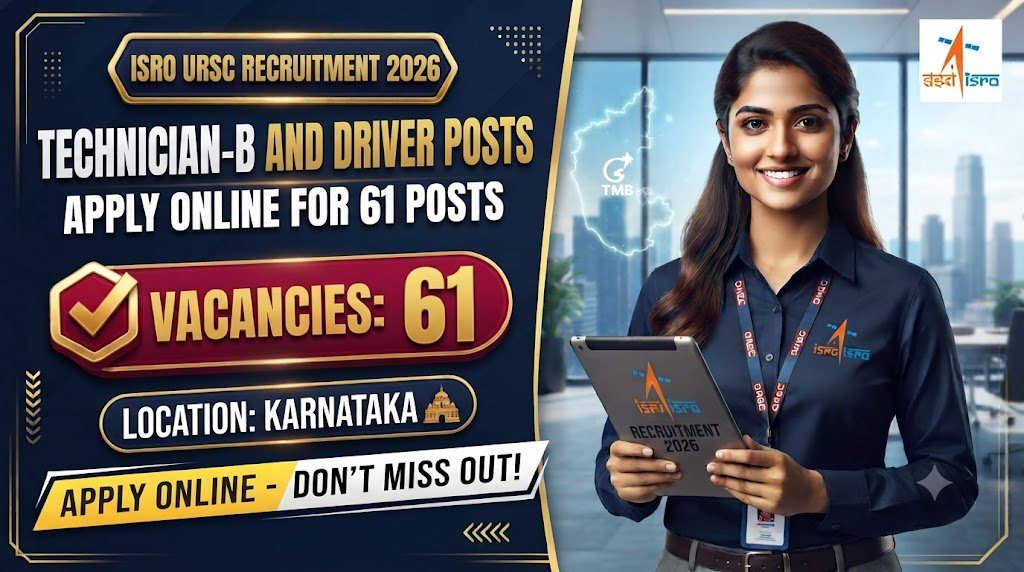 ISRO URSC Recruitment 2026: Apply Online for 61 Technician-B and Driver Posts