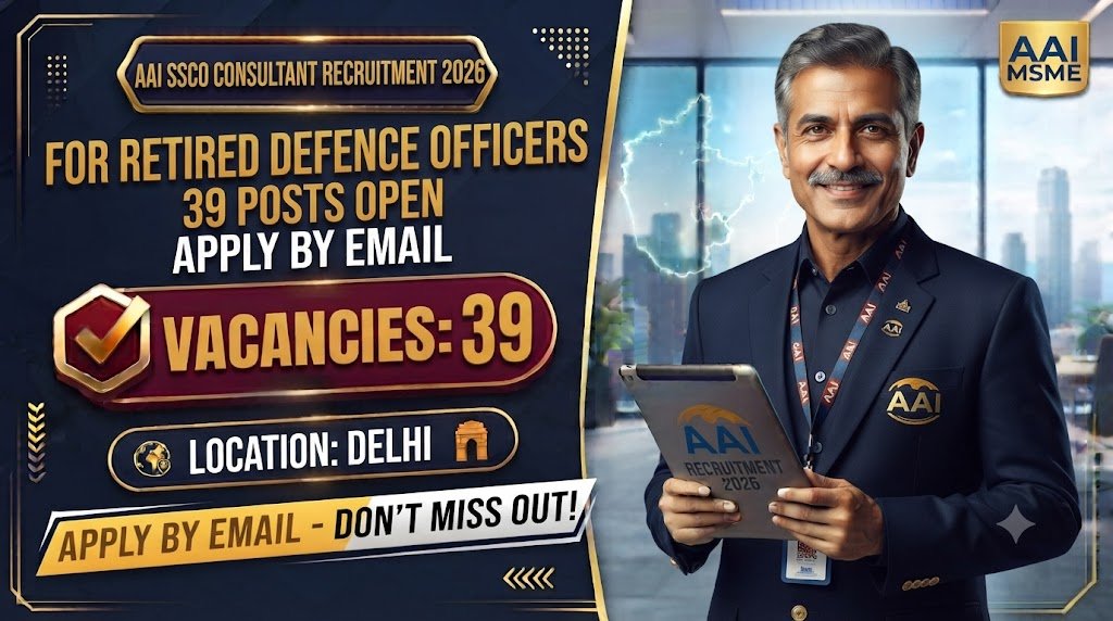 AAI SSCO Consultant Recruitment 2026: 39 Posts Open for Retired Defence Officers, Apply by Email