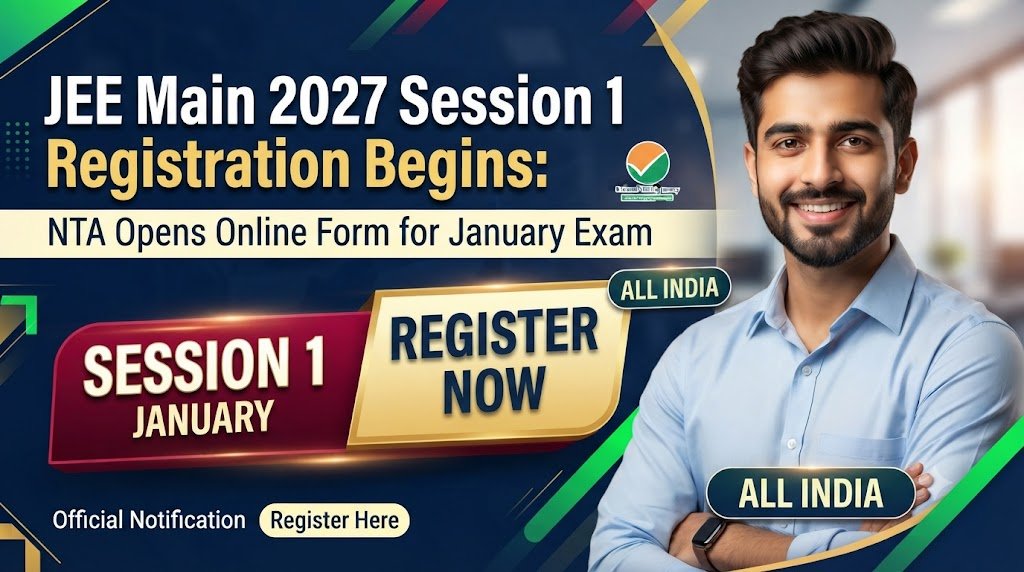 JEE Main 2027 Session 1 Registration Begins: NTA Opens Online Form for January Exam