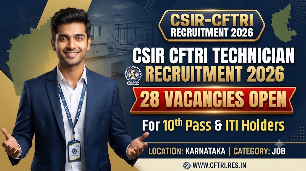 CSIR CFTRI Technician Recruitment 2026: 28 Vacancies Open for 10th Pass & ITI Holders