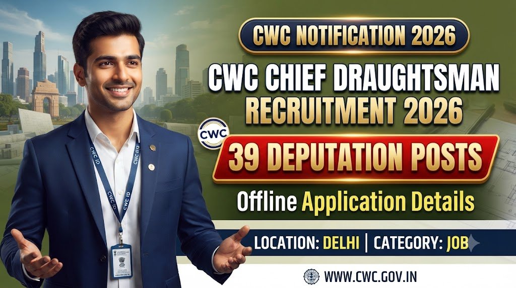 CWC Chief Draughtsman Recruitment 2026: 39 Deputation Posts, Offline Application Details